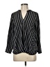 Always Indigo Stripes Black Long Sleeve Blouse Size M - photo 1