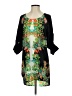 Collective Concepts 100% Polyester Print Black Casual Dress Size XS - photo 1