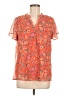 Papermoon 100% Polyester Orange Short Sleeve Blouse Size M - photo 1