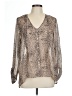 Pins and Needles 100% Polyester Animal Print Tan Long Sleeve Blouse Size L - photo 1