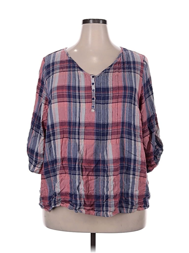 Pre-owned Ava James 3/4 Sleeve Blouse In Pink