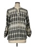 Moa Moa Silver 3/4 Sleeve Blouse Size XL - photo 1