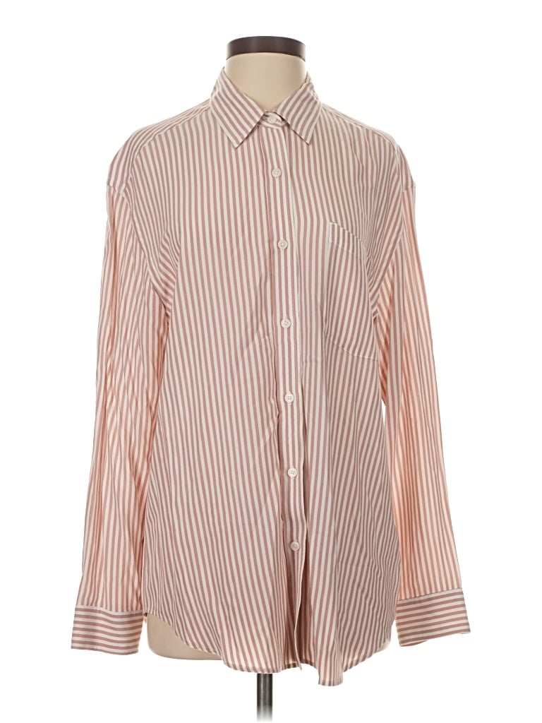 Pre-owned 7 For All Mankind Long Sleeve Button Down Shirt In Brown