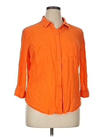 a.n.a. A New Approach 3/4 Sleeve Button-Down Shirt (view 1)