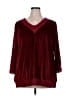 Trissi 100% Polyester Burgundy Red 3/4 Sleeve Blouse Size XXL - photo 1