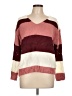 Shein Curve 100% Acrylic Color Block Burgundy Pullover Sweater Size 12 (0XL) - photo 1
