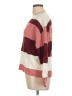 Shein Curve 100% Acrylic Color Block Burgundy Pullover Sweater Size 12 (0XL) - photo 5