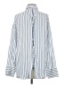 American Eagle Outfitters 100% Viscose Stripes Blue Long Sleeve Button-Down Shirt Size S - photo 2