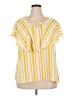 Cato 100% Polyester Stripes Yellow Short Sleeve Blouse Size 18 - 20 - photo 1