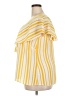 Cato 100% Polyester Stripes Yellow Short Sleeve Blouse Size 18 - 20 - photo 5