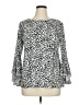 Prelude Silver Black Long Sleeve Blouse Size XL - photo 1