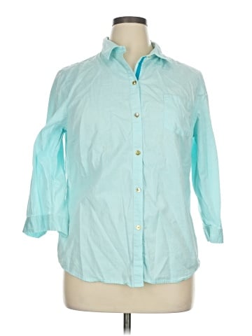 Jones New York Signature 3/4 Sleeve Button-Down Shirt (view 1)