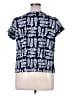Escada 100% Cotton Blue Short Sleeve Blouse Size XL - photo 2