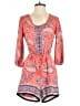 Sequin Hearts 100% Polyester Paisley Orange Romper Size S - photo 1
