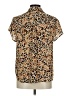 CAbi 100% Polyester Animal Print Brown Tan Short Sleeve Blouse Size M - photo 2
