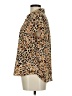 CAbi 100% Polyester Animal Print Brown Tan Short Sleeve Blouse Size M - photo 5