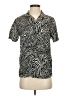 The Kooples 100% Viscose Animal Print Silver Short Sleeve Button-Down Shirt Size XXS - photo 1