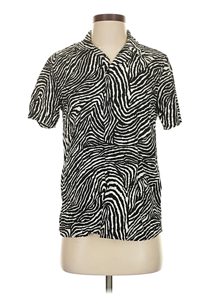 Pre-owned The Kooples Short Sleeve Button Down Shirt In Silver