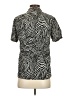 The Kooples 100% Viscose Animal Print Silver Short Sleeve Button-Down Shirt Size XXS - photo 2