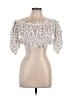 Playa Lucila 100% Cotton Silver Short Sleeve Blouse Size L - photo 1
