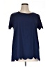 Amaryllis 100% Polyester Blue Short Sleeve Top Size 1X - photo 1