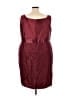 Le Bos 100% Polyester Burgundy Cocktail Dress Size 24 - photo 2