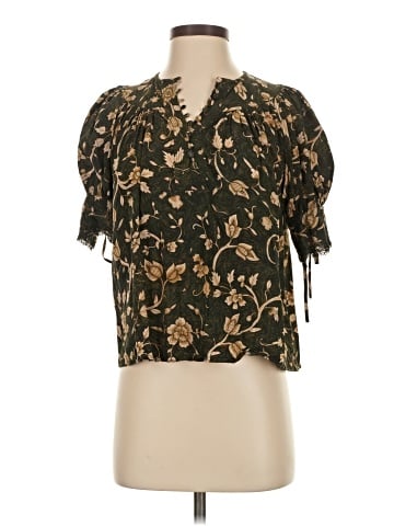 Ulla Johnson Short Sleeve Silk Top (view 1)