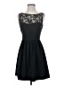 Aqua Solid Black Cocktail Dress Size S - photo 1