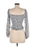 Ardene 100% Rayon Silver Black Long Sleeve Top Size M - photo 2