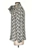 Pure Collection 100% Silk Argyle Gray Long Sleeve Silk Top Size 4 - photo 5