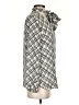 Pure Collection 100% Silk Argyle Gray Long Sleeve Silk Top Size 4 - photo 4