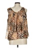 Anthony Original 100% Polyester Animal Print Brown Sleeveless Blouse Size L - photo 1