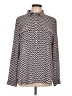 Ann Taylor LOFT 100% Polyester Chevron-herringbone Ivory Long Sleeve Blouse Size L - photo 1