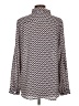 Ann Taylor LOFT 100% Polyester Chevron-herringbone Ivory Long Sleeve Blouse Size L - photo 2