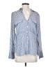 Zara 100% Viscose Stripes Blue Long Sleeve Blouse Size XS - photo 1