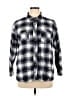 Maurices 100% Cotton Plaid Blue Long Sleeve Button-Down Shirt Size XL - photo 1