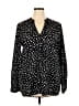 Daily Ritual 100% Polyester Polka Dots Black Long Sleeve Blouse Size XL - photo 1