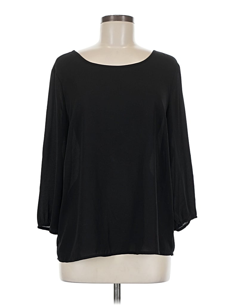 Pre-owned The Limited 3/4 Sleeve Top Black Boatneck Tops