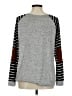 Pink Clover Solid Stripes Gray Pullover Sweater Size M - photo 2