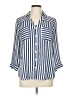 BCX 100% Polyester Stripes Blue 3/4 Sleeve Blouse Size L - photo 1
