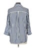 BCX 100% Polyester Stripes Blue 3/4 Sleeve Blouse Size L - photo 2