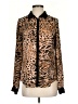 ABS Allen Schwartz Animal Print Brown Long Sleeve Blouse Size XS - photo 1