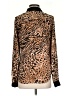 ABS Allen Schwartz Animal Print Brown Long Sleeve Blouse Size XS - photo 2