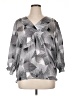 Covington 100% Polyester Gray 3/4 Sleeve Blouse Size 16-18W - photo 1