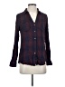 Tinsel 100% Rayon Plaid Burgundy Long Sleeve Button-Down Shirt Size S - photo 1