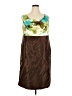 Le Bos 100% Polyester Tropical Brown Cocktail Dress Size 18w - photo 1