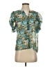 Allison 100% Polyester Blue Short Sleeve Blouse Size S - photo 1