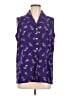 Line up Purple Sleeveless Button-Down Shirt Size M - photo 1