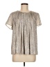 Left Coast by Dolan Metallic Silver Short Sleeve Blouse Size M - photo 1