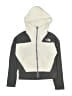 The North Face 100% Polyester Silver Zip Up Hoodie Size 7 - 8 - photo 1